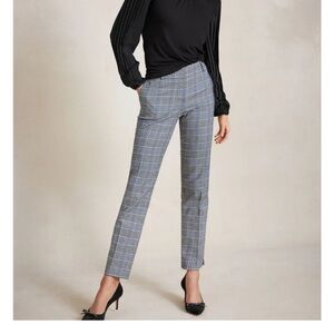 TALBOTS petites HAMSHIRE Glen Plaid ankle pants straight polished fit size 12P